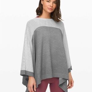 Lululemon It all lines up Poncho Athletica Grey Poncho Sweater